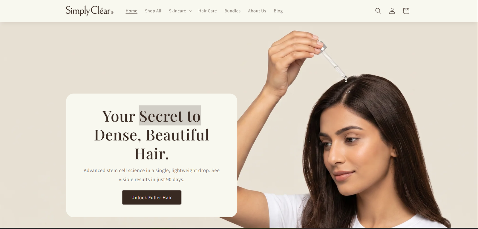 Skincare website design