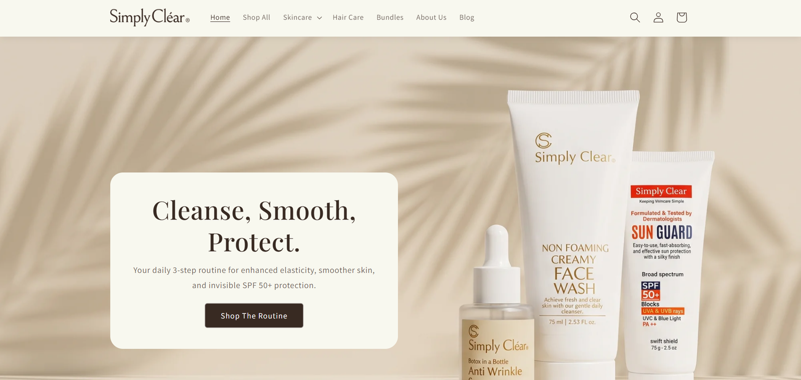Beauty website design